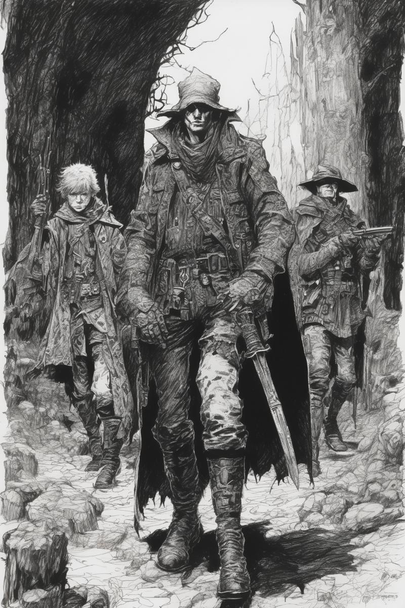 00192-2176346977-John Blanche Style - messy pen and ink of one child warlock leading their adult soldier thugs in a Grimdark fantasy setting inq2.png